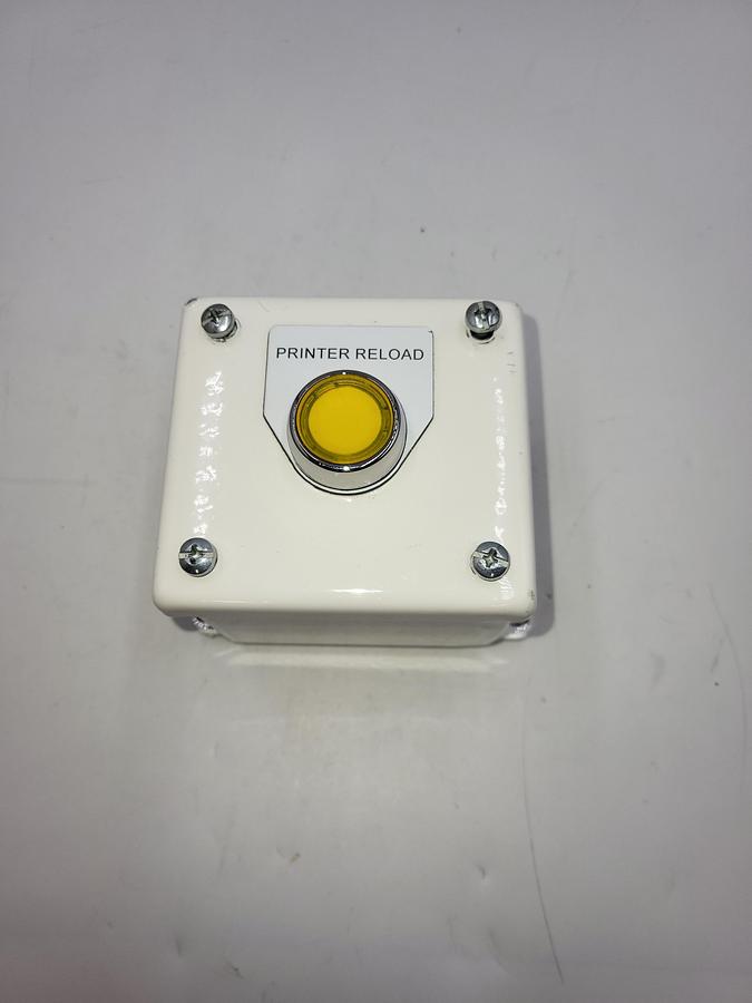 Used nVent HOFFMAN E1PBG Steel Enclosure NEMA13, IP65 & one wired Allen Bradley pushbutton 800F-N3W
