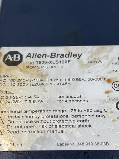Used Allen-Bradley 1606-XLS120E Ser A