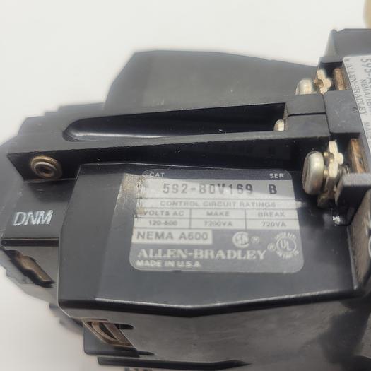Used Allen-Bradley 592-B0V169 Control Circuit Ratings