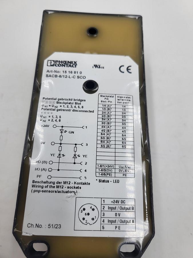 Used Phoenix Contact sensor junction box SACB-6/12-L-C SCO