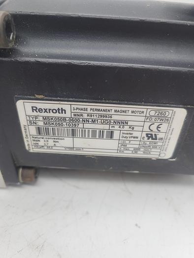 Used Rexroth MSK050B-0600-NN-M1-UG0-NNNN 3 Phase Permanent Magnet Motor