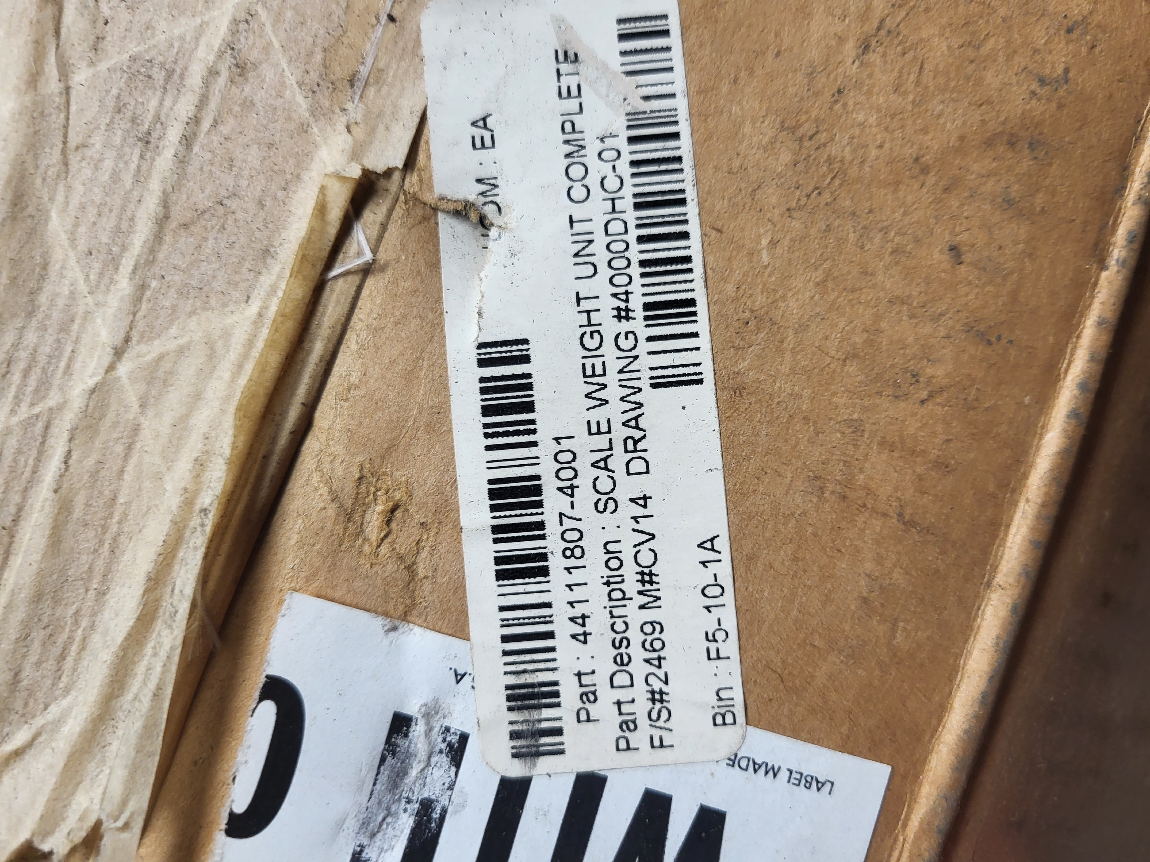 Used Eagle Machinery scale weight f/s#2469 m#CV14 / CPC04026-C Rev B / drawing # 4000DHC-01 / serial # 13976
