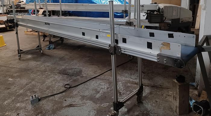 Used conveyor 16" wide 25' long 5" sides aluminum frame