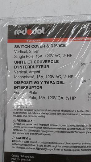 Red Dot Switch Cover S321E Single Pole