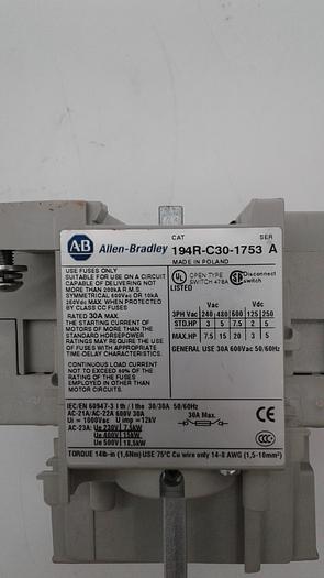 Used Allen-Bradley 194R-V30-1753