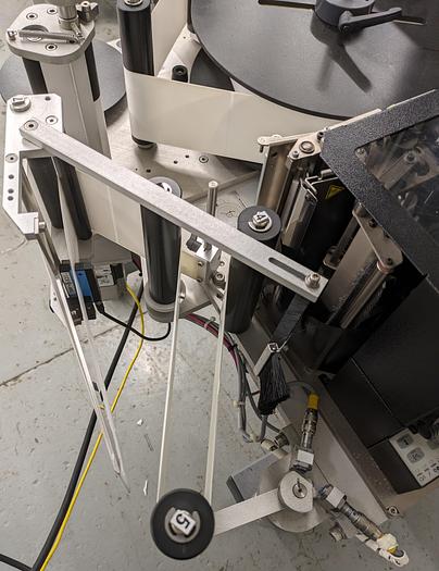 Used label printer, applicator, adjustable stand