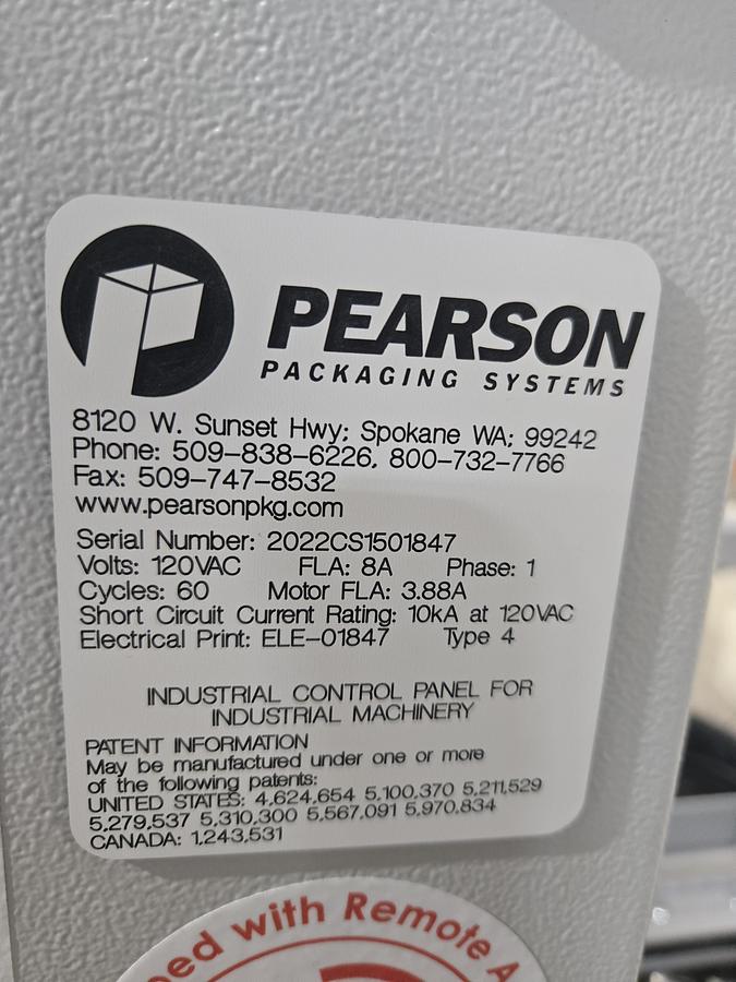 Used 2023 Pearson Complete case pack and palletizing line 2023 Never ran production ( like New)