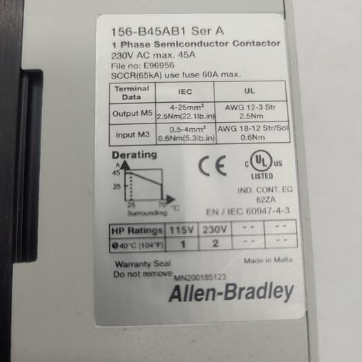 Used Allen-Bradley 156-B45AB1