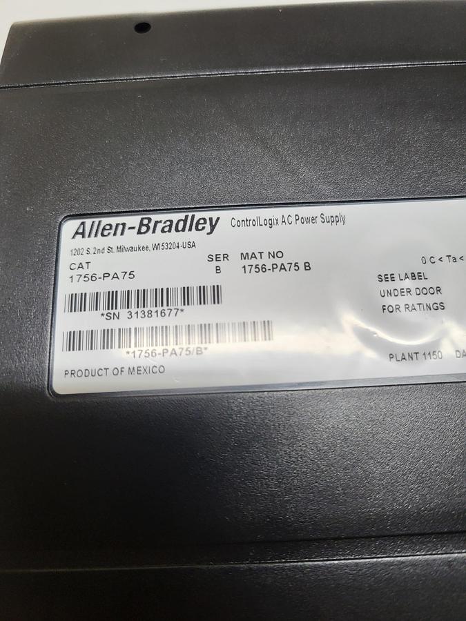 Used Allen-Bradley Control Logix AC Power Supply 1756-PA75 Ser.B