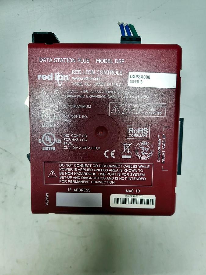 Red Lion Controls DSP nameplate