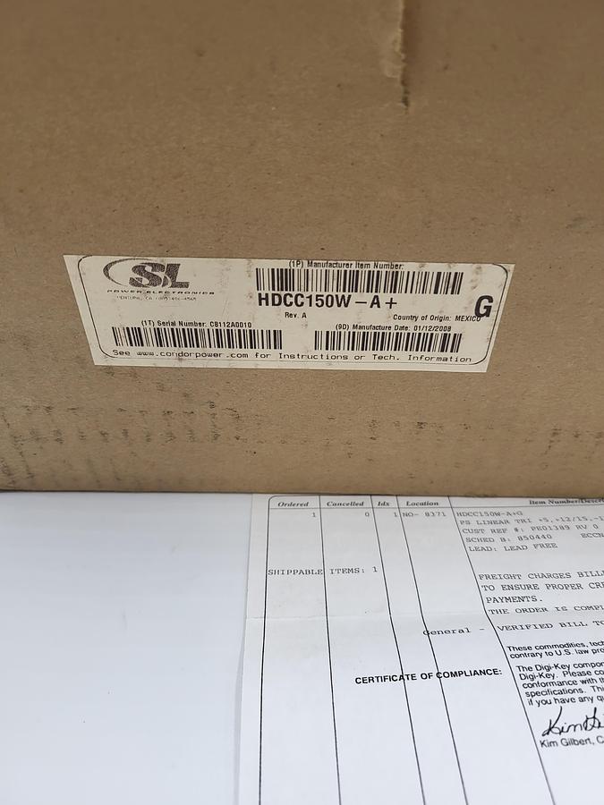 CONDOR power supply HDCC150-A+G *NEW IN BOX*