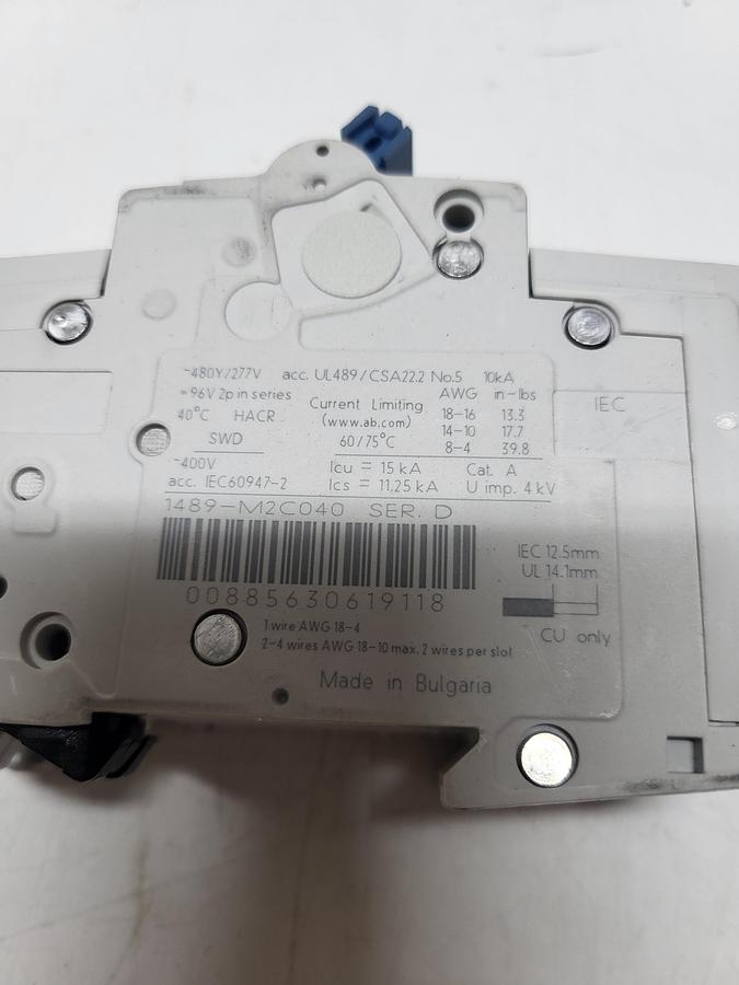 Used Allen-Bradley 1489-M2C040 Ser.D