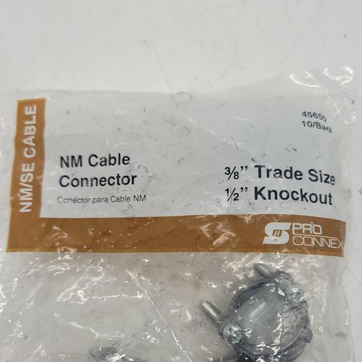 Pro Connex NM Cable Connector 3/8 1/2