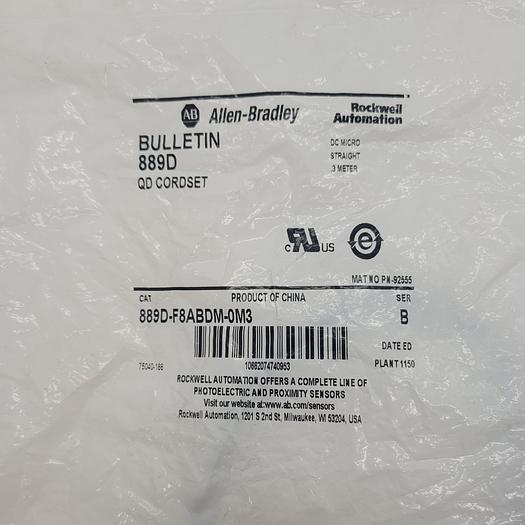 Allen-Bradley 889D-F8ABDM-0M3 Ser. B QD Cordset