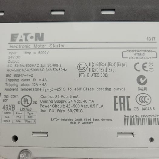 Eaton Electronic Motor Starter EMS-D0S-T-9-24VDC