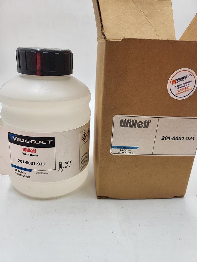 VIDEOJET 201-0001-921 WILLETT WASH SOLVENT 500ml **SEALED NEW**