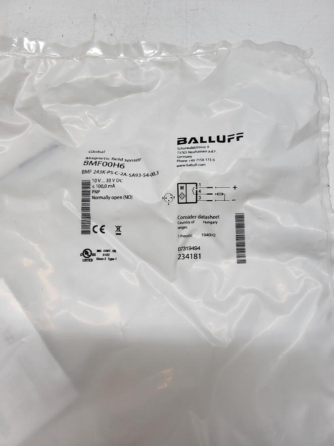 Balluff Magnetic Field Sensor BMF00H6 BMF 243K-PS-C-2A-SA93-S4-00,3