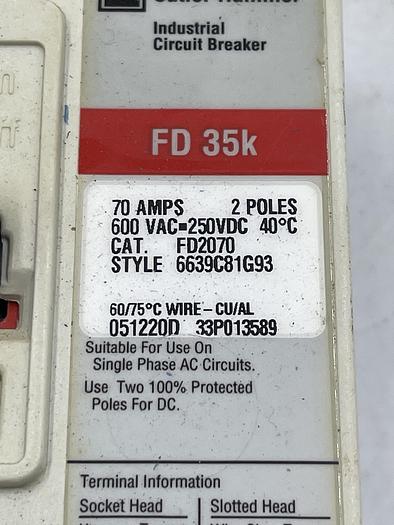 Used CUTLER HAMMER FD2070