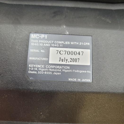 Used KEYENCE MC-P1 Fiber Laser Marker Touch Panel