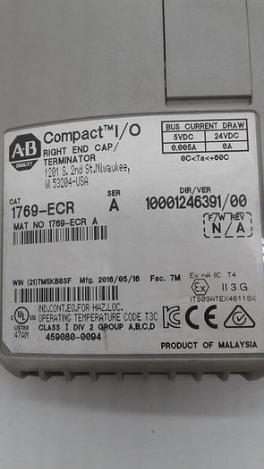 Used Allen-Bradley Compact I/O Right End Cap 1769-ECR Ser.A