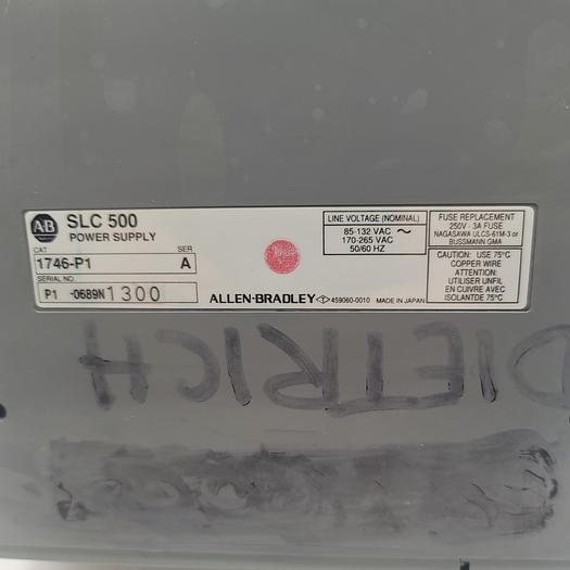 Used Allen-Bradley SLC Power Supply 1746-P1 Ser.A 4 Card Slot