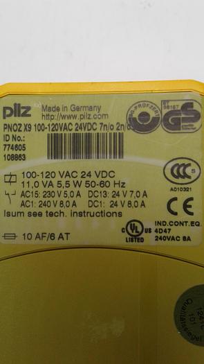 Used PiLS PNOZ x9 100-120VAC 24VDC