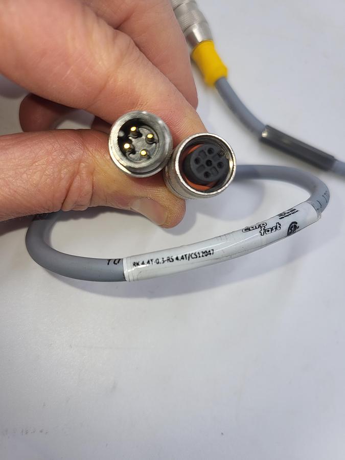 Turck RK 4.4T-0.3-RS Cordset, M12 Female to Cut-end, Gray, 4cond.