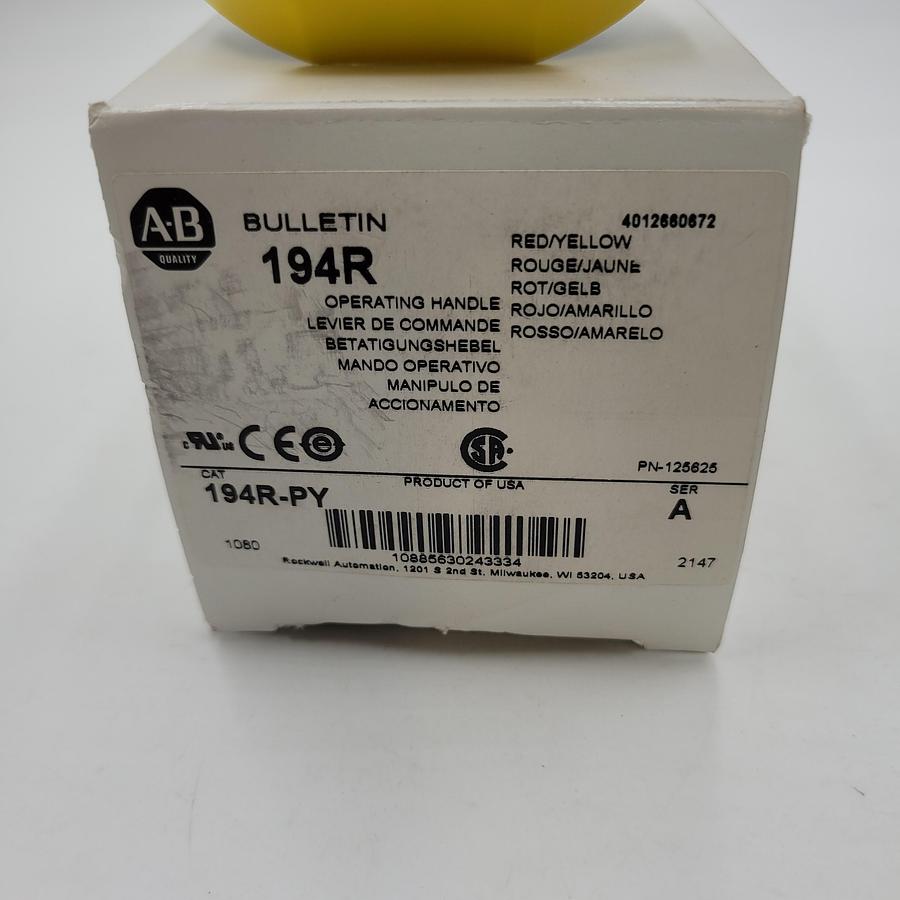 Allen Bradley 194R-PY operating handle red/yellow *NEW*