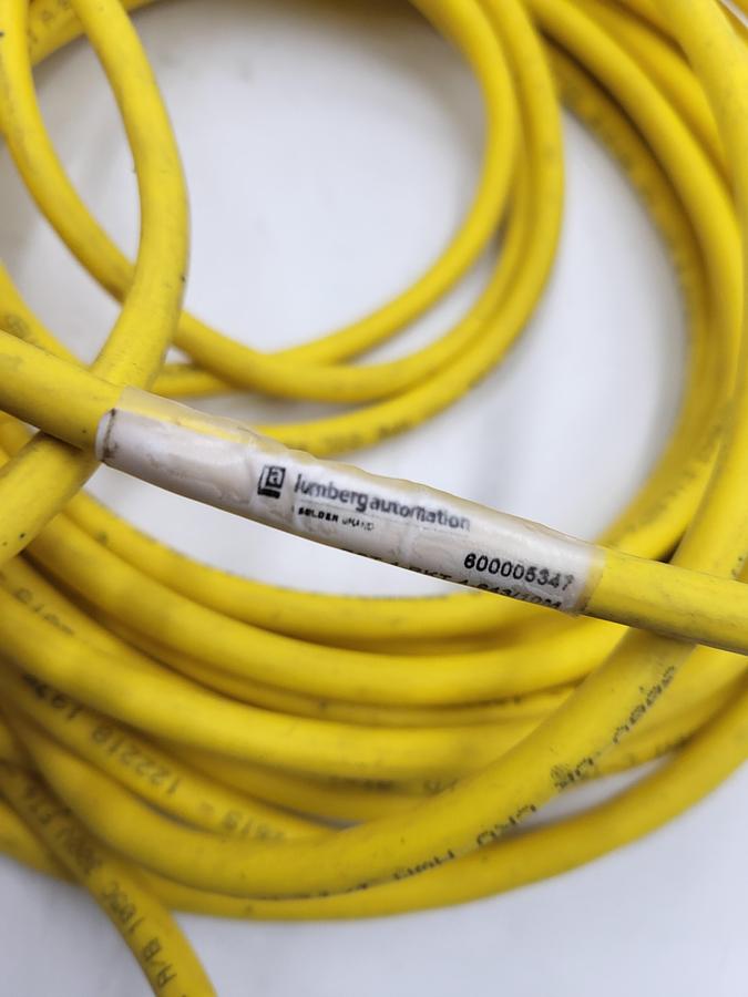 Used Lumberg Automation 4 pin cable male / female ends RST 4-RKT 4-643 / 600005347 - 10 meters long