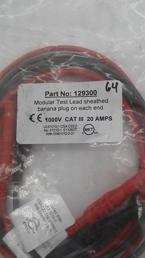 MET 129300 Modular Test Lead Sheathed Banana Plug Both Ends