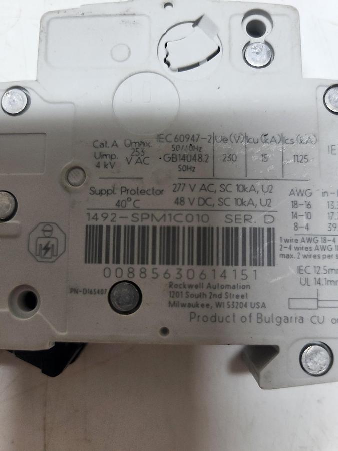 Used Allen-Bradley 1492-SPM1C010 Ser.D