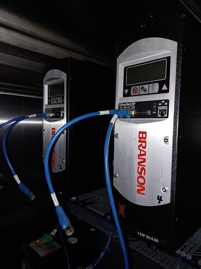 Used 12 lane sonic yogurt cup welder (branson)