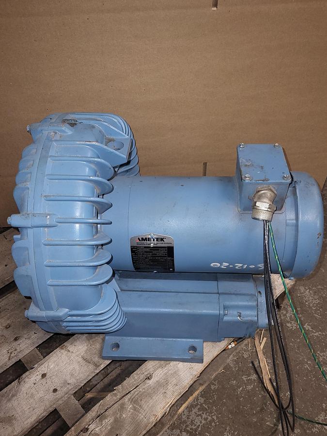 Used Ametek regenerative blower 3.5 HP TEFC 3 PH 230 / 460 V cat# 51895 RPM