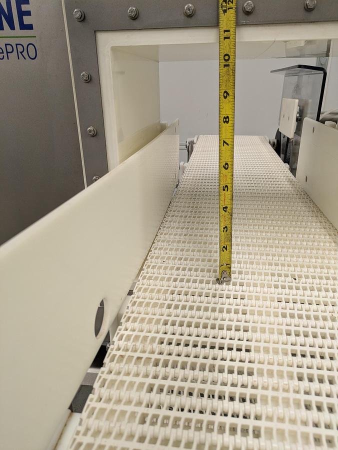 Used Safeline metal detector model SL1500, stainless conveyor, pneumatic reject