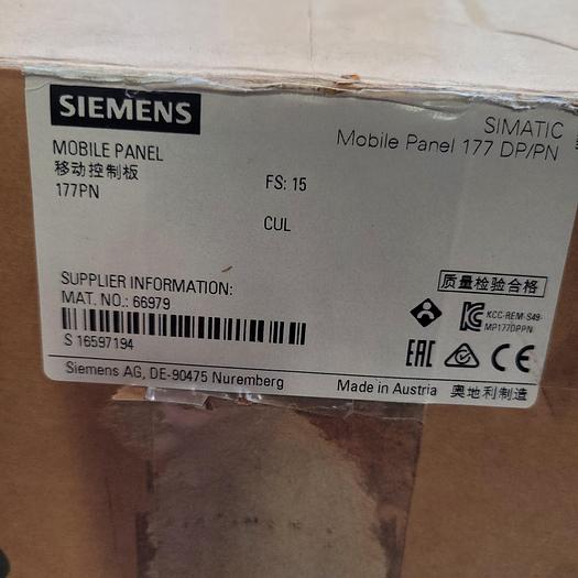 SIEMENS MOBILE PANEL 177 PN 6AV6645-0BB01-0AX0 - SEALED IN BOX