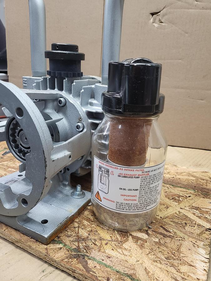 Gast 2067-v103 vacuum pump no box with 1 exhaust muffler & 1 coupling Sleeve Coupling Insert: 4 Coupling Size, 7,600 RPM EPDM