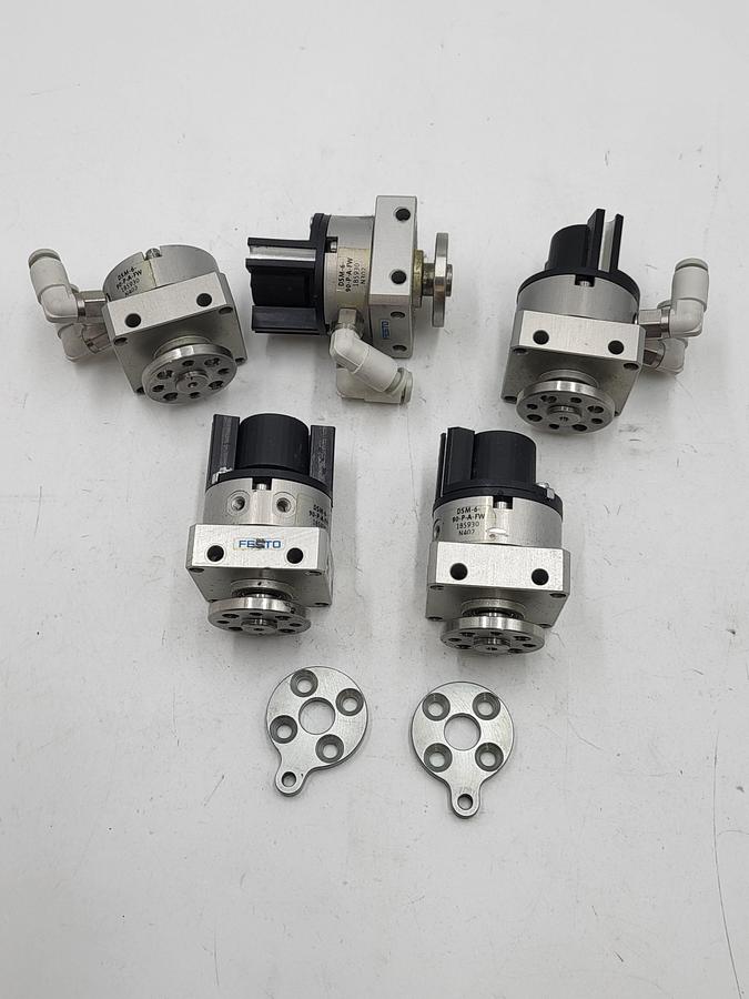 Used Festo DSM-6-90-P-A-FW Rotary Actuator, semi-rotary drive/swivel module, air, 90 deg, 6mm, flanged shaft