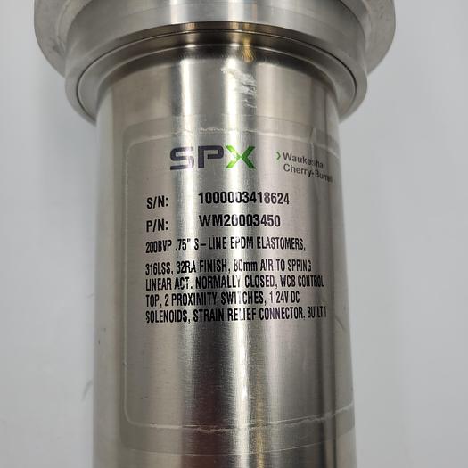 Used 316 stainless steel: 5/8" butterfly valve (9SD0246-G40) connected to SPX Waukesha actuator WM20003450