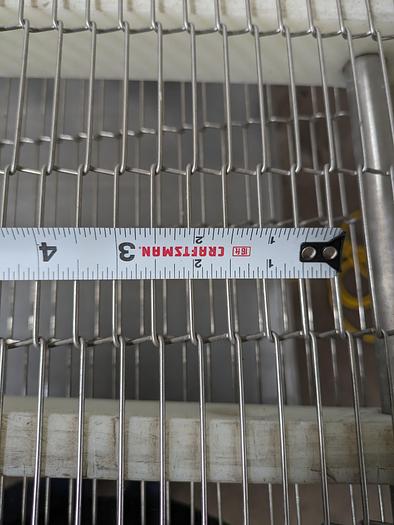 Used Stainless Conveyor 22" wide wire belt 6' long 42" tall adjustable legs with casters 120v 