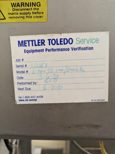 Used Mettler Toledo, Safeline metal detector