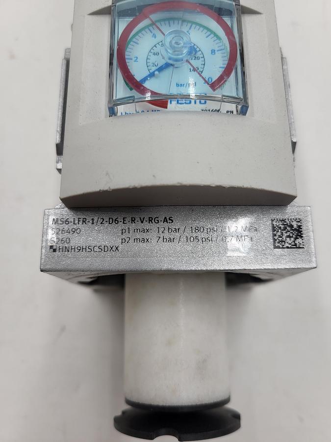 Used FESTO MS6-LFR-1/2-D6-ERV-RG-AS pneumatic filter regulator
