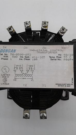 Used Dongan Industrial Control Transformer 50-0500-053