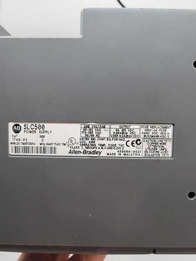 Used Allen-Bradley SLC500 Power Supply 1746-P2 Ser.C w/Slot Rack
