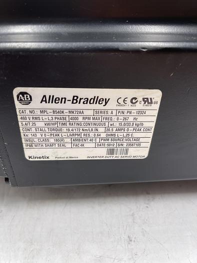 Used Allen-Bradley MPL-B540K-72AA Ser A 