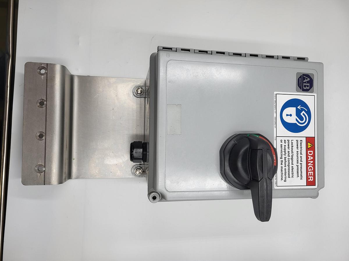 Used Hoffman A1086CHSCFG/SPL & Allen Bradley 194R-KJ30-1753-PB enclosed switch with 3 15 amp fuses (max 30 amp fuses)