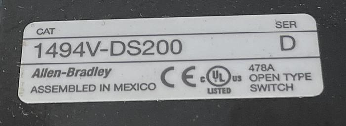 Used Allen-Bradley 1494V-FS200 Ser D, 1494V-DS200 Ser D