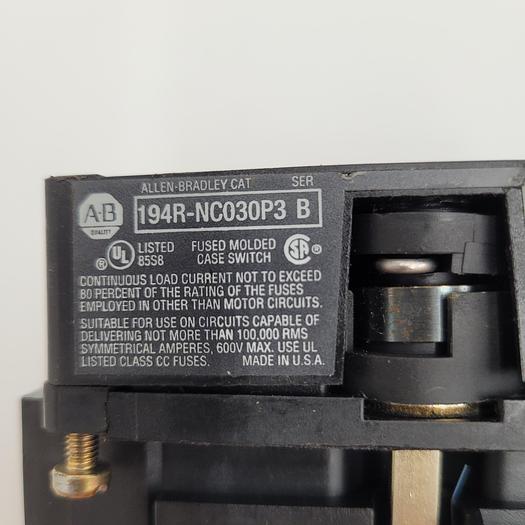 Used ALLEN BRADLEY 194R-NC030P3B FUSE SWITCH