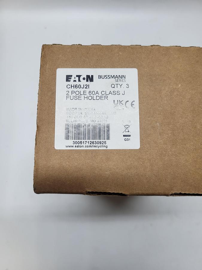 Eaton CH60J2I Bussmann 2 Pole 60A Class J fuse holder New! in box!