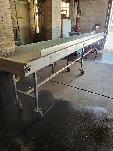 Used Stainless conveyor 20" wide 20' long