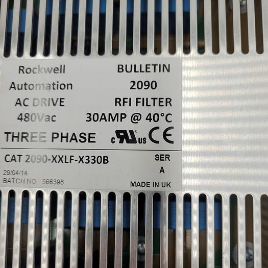 Used Allen Bradley 2090-XXLF-X330B AC Line Filter Universal 30A 500V AC 3 Phase Ser A